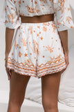 Ailani Brown Tropical Drawstring Shorts