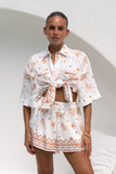 Ailani Brown Tropical Pocket Shirt