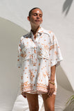 Ailani Brown Tropical Pocket Shirt