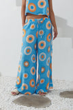 Serin Blue Abstract Sun Wide Leg Pants