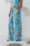 Serin Blue Abstract Sun Wide Leg Pants
