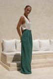 Maggie Forest Green Wide Leg Pants