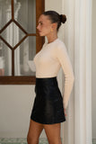 Ren Black Faux Leather PU Mini Skirt