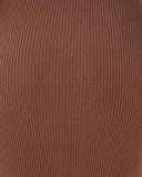 Cecelia Brown Off Shoulder Knit Midi Dress