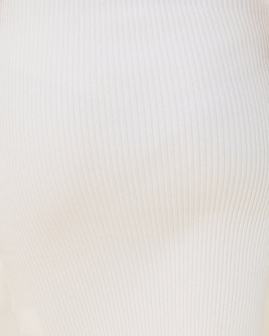 Gaun Midi Rajut Bahu Terbuka Cecelia Putih