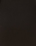 Cece Black Long Sleeve Collared Knit Mini Dress
