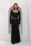 Valerie Black Knit Maxi Skirt