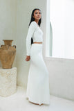 Valerie White Knit Maxi Skirt