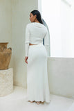 Valerie White Knit Maxi Skirt