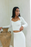Valerie White Knit Maxi Skirt