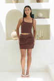 Alice Brown Knit Mini Skirt