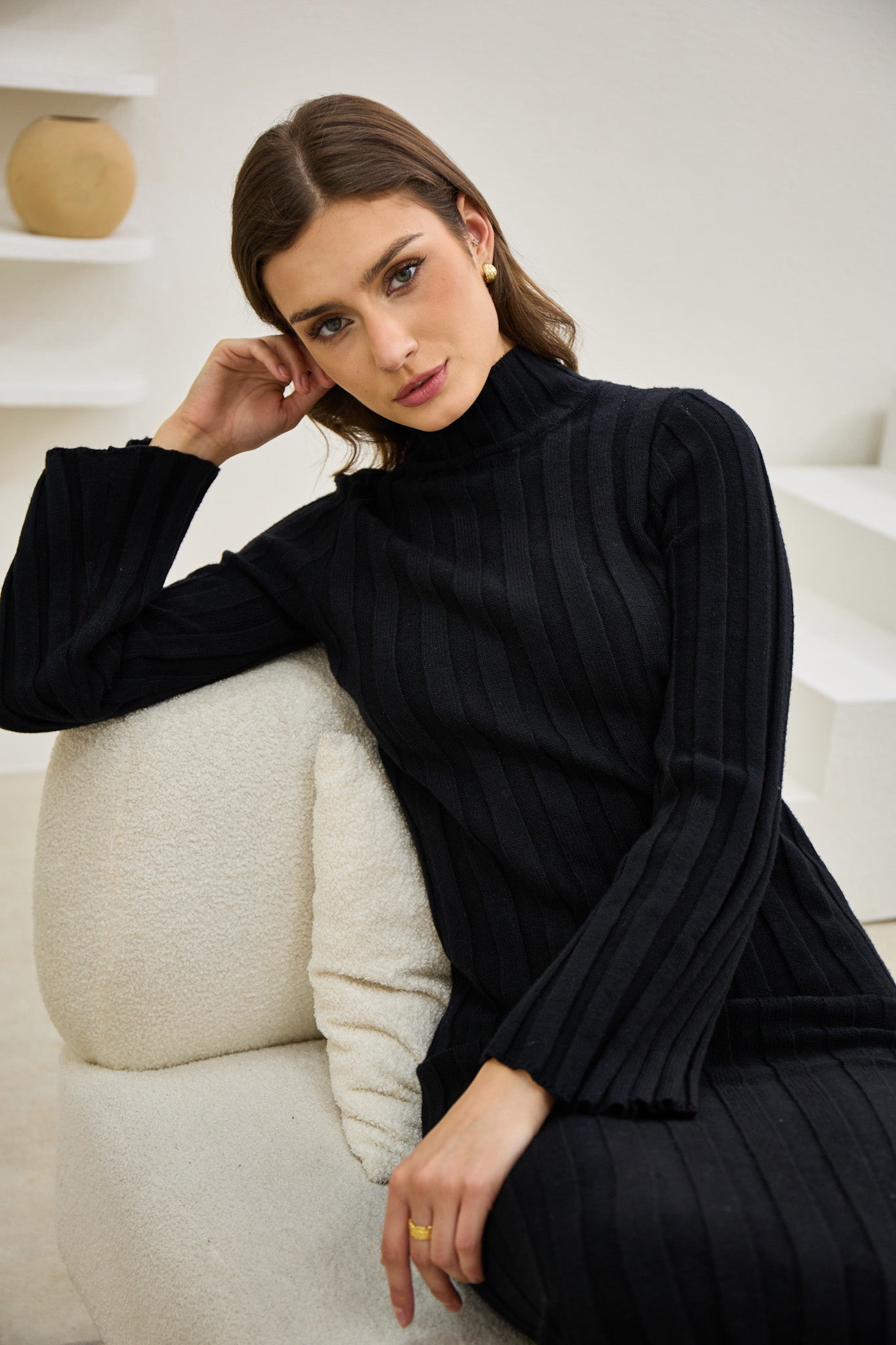 fluted sleeve knitted bodycon midi dress Ted Baker Fluted Sleeve Knitted Bodycon Midi Dress