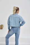 Avery Blue Cropped Denim Jacket