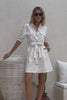 Chloe White Button Down Belted Mini Dress