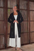 Elaine Black Longline Crochet Knit Cardigan