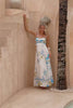 Alethea Blue Floral Contrast Trim Maxi Dress