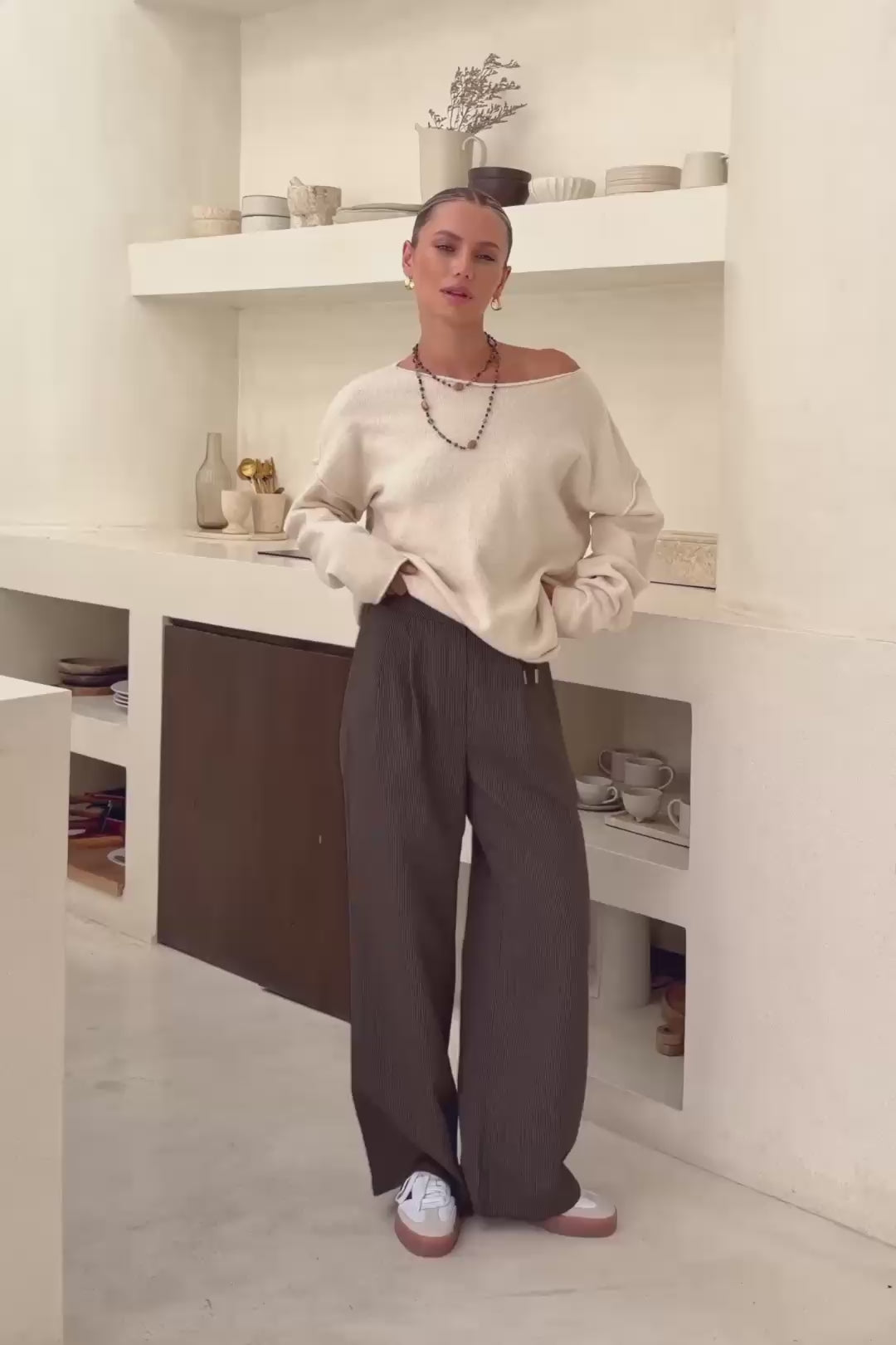 Ginny Beige Knit Sweater
