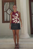 Liza Wine Red Floral Knit Top