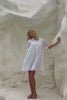 Teya White Pleat Detail Ramie Mini Dress