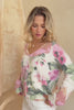 Margaret Pink Green Floral Knit Cardigan