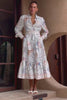 Zodiac Multicolour Abstract Long Sleeve Belted Maxi Dress
