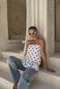 Noella White Black Polka Dot Cami Top