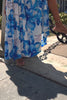 Aiselle Blue Floral Ruched Detail Maxi Dress