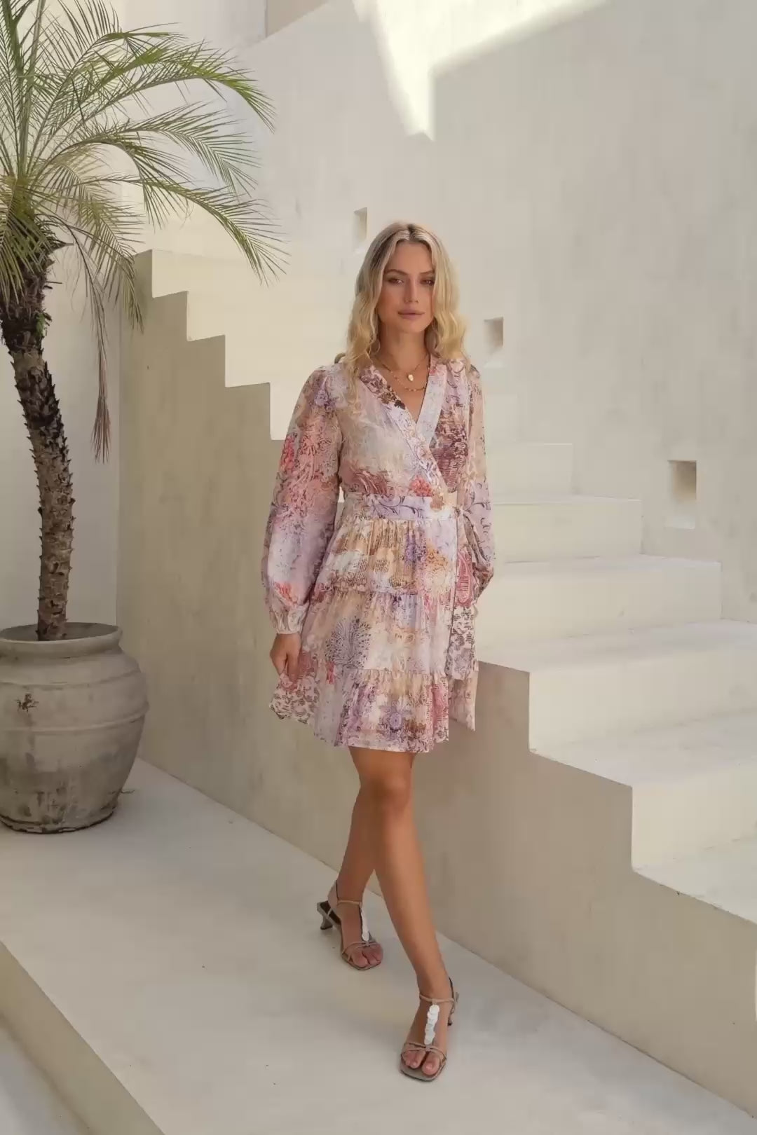 Lia Purple Floral Mini Dress