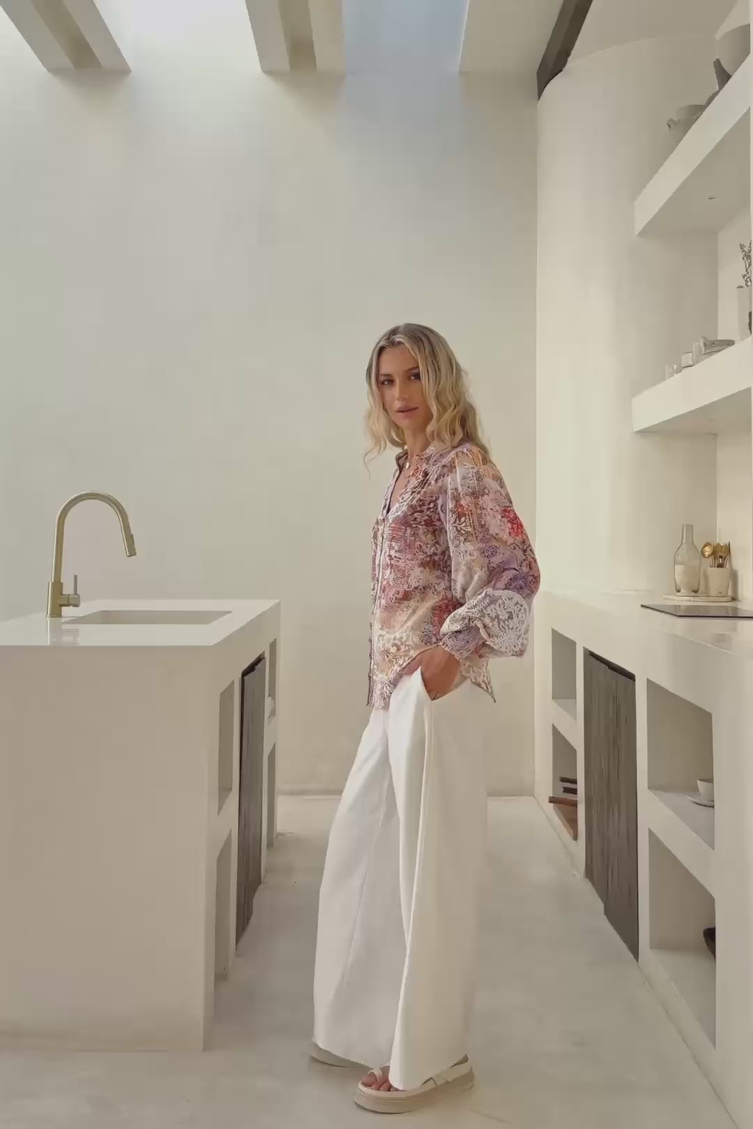 Lia Purple Floral Blouse