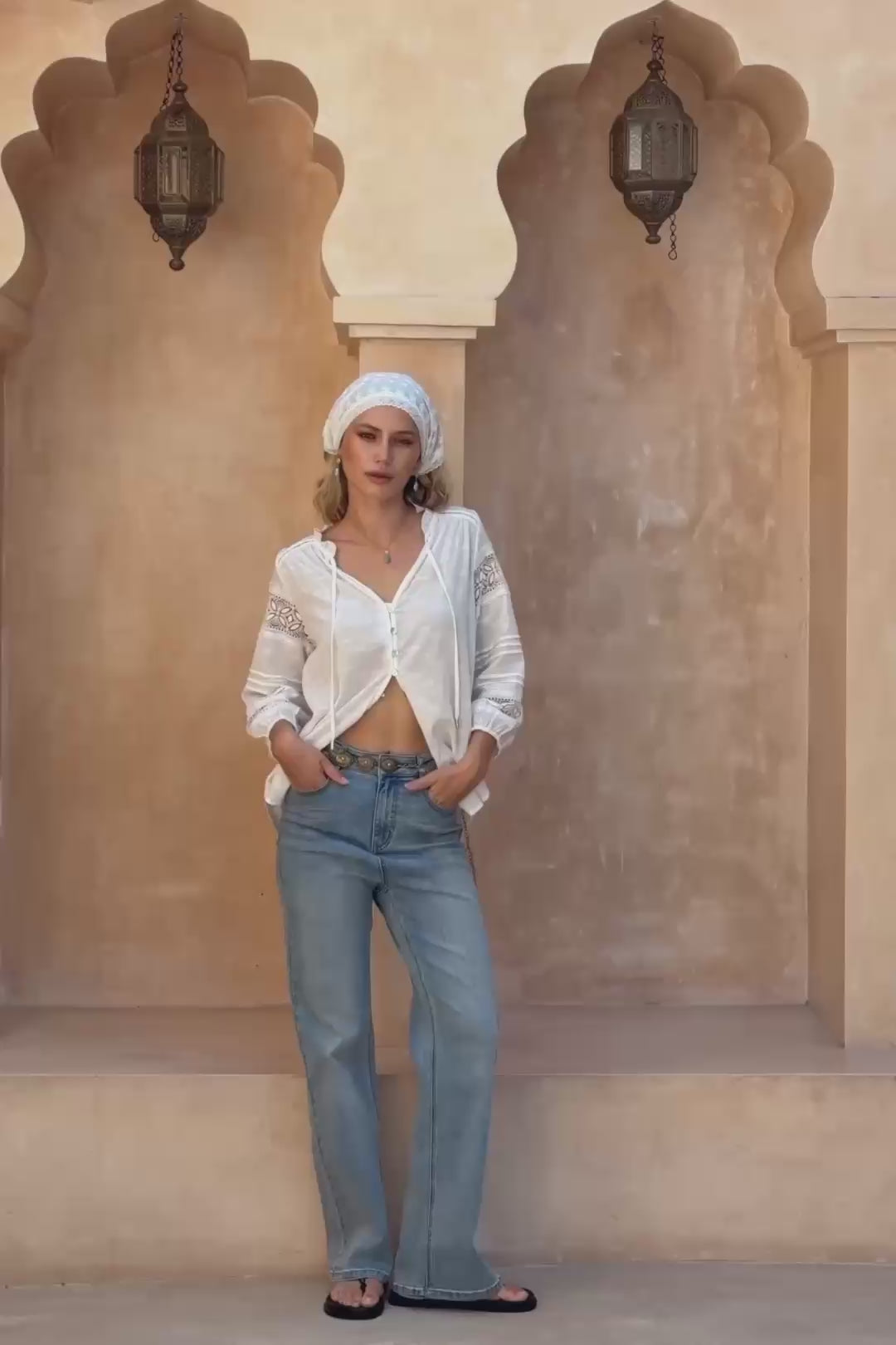 Islen White Lace Blouse
