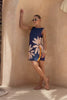 Leilani Navy Gold Tropical Shift Mini Dress