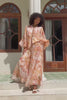 Fiorenza Orange Floral Button Balloon Sleeve Blouse