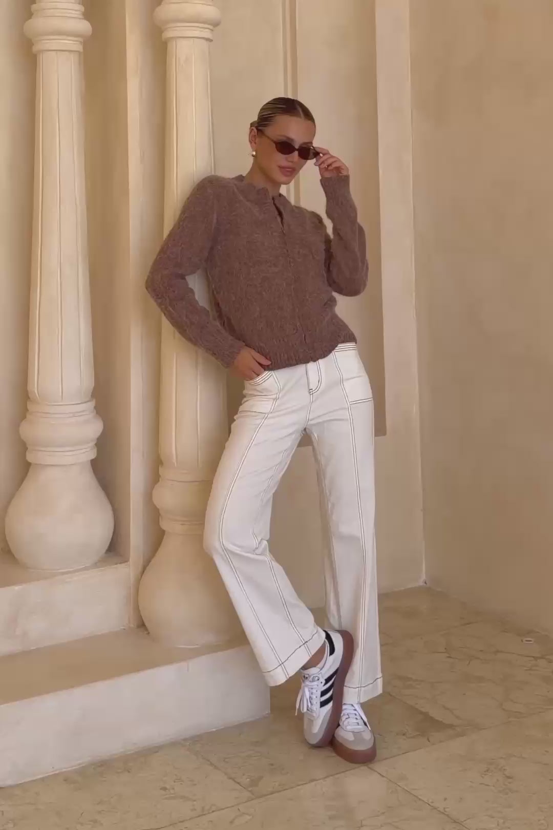 Alma Brown Knit Cardigan