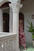 Tarielle Red Brown Floral Strapless Maxi Dress