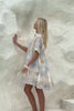 Neri Shells Multicolour Abstract Pleat Detail Ramie Mini Dress