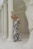 Morgana Beige Navy Floral Pants
