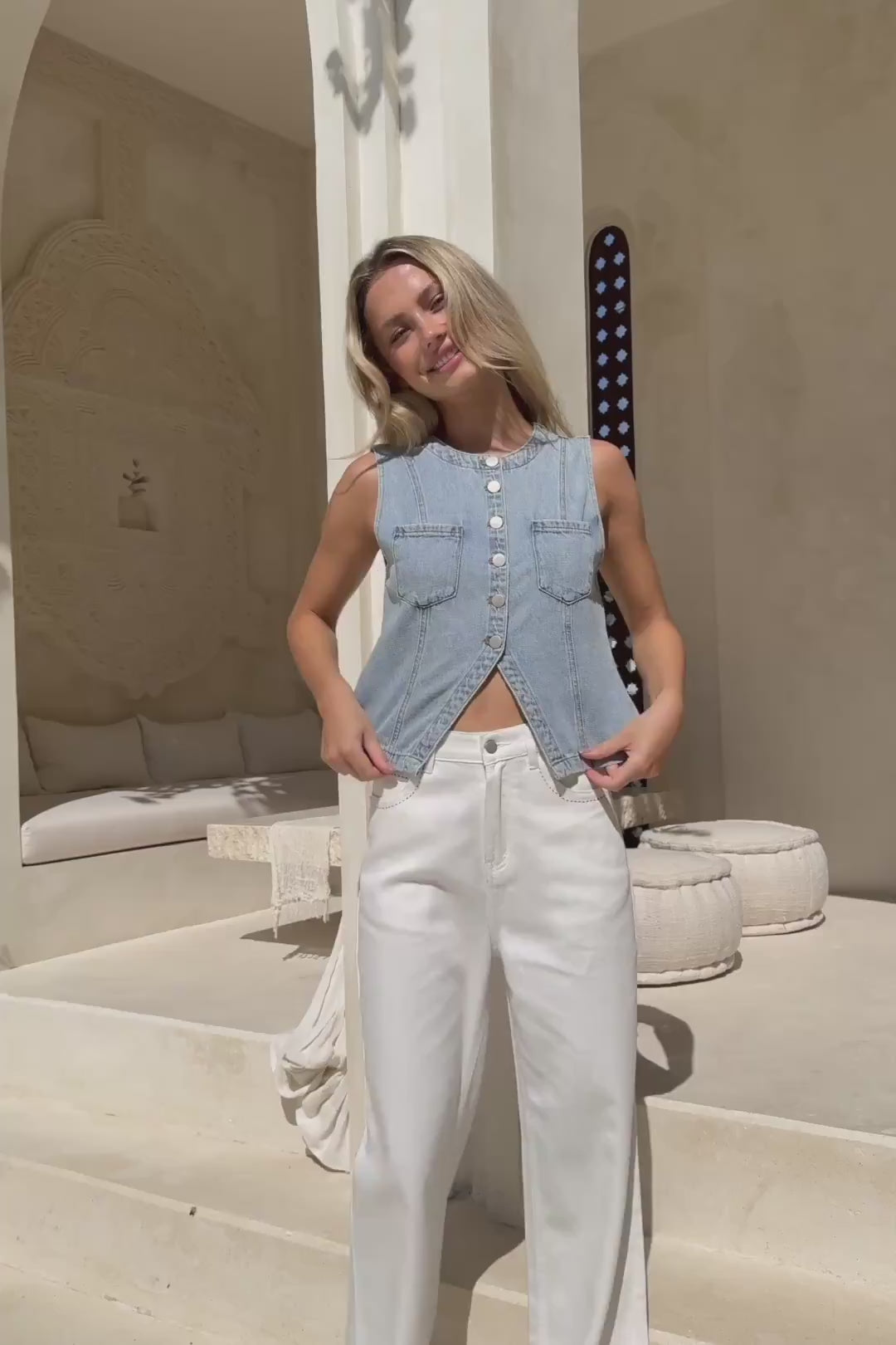 Ezra Blue Denim Vest