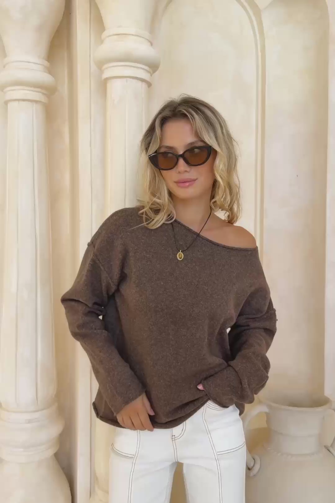 Ginny Brown Knit Sweater