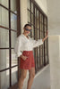 Sora Terracotta Red Tailored Shorts