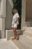 Sera White Contrast Stitch Shorts