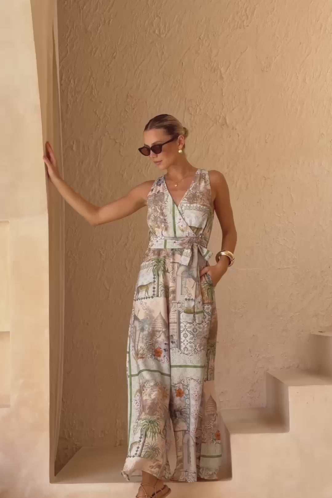 Nyahra Green Tropical Jumpsuit