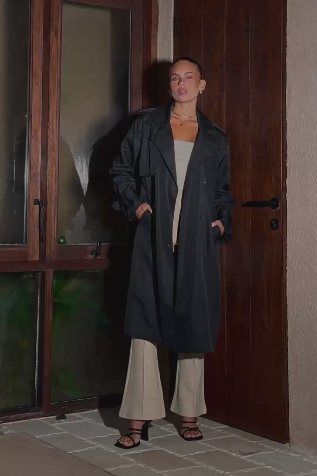 Trace Black Trench Coat