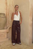 Zora Wine Red PU Pants