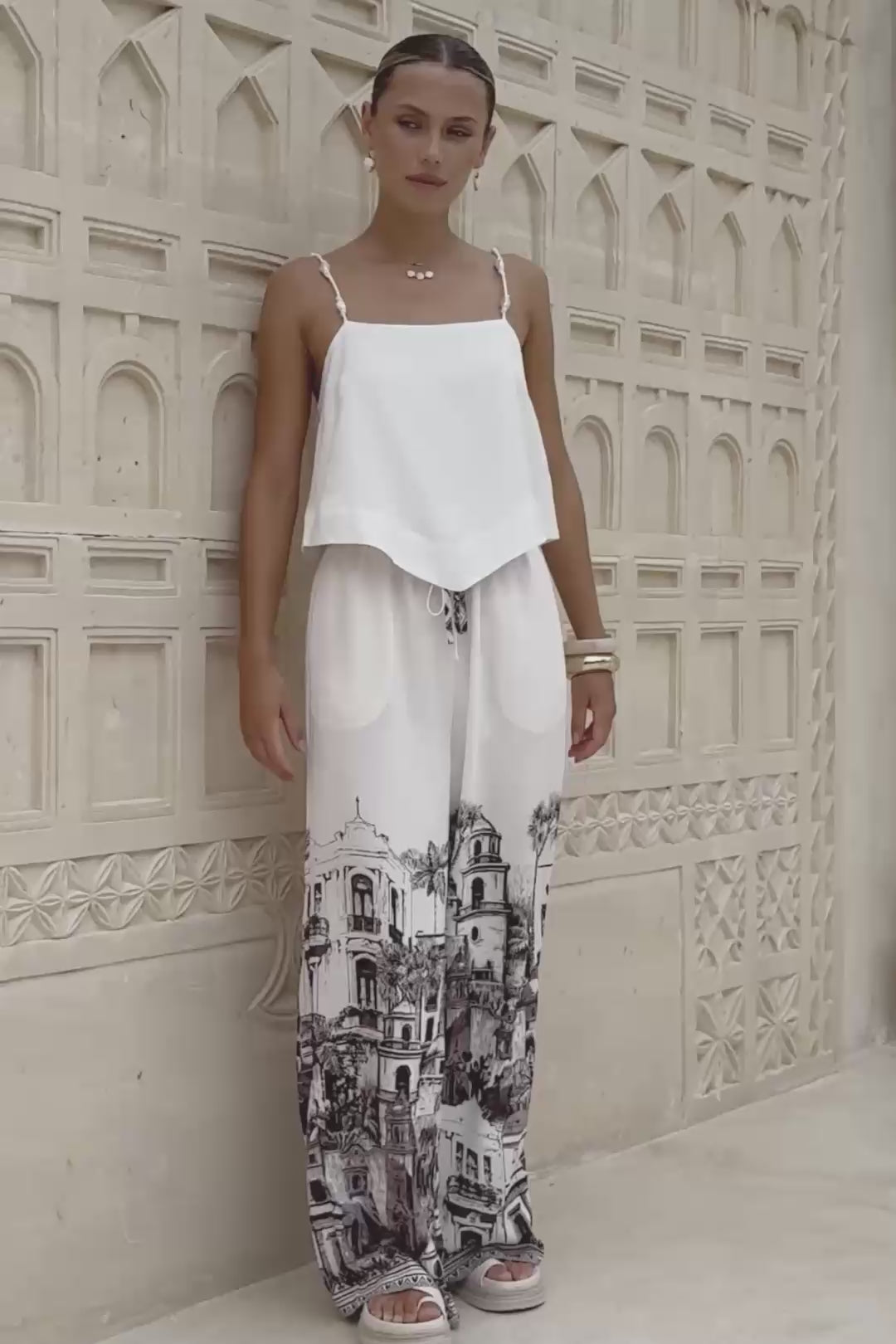 Cira Black Abstract Pants