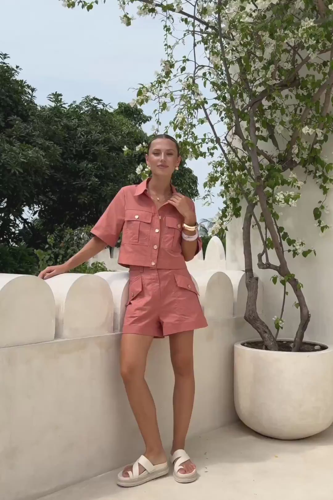 Averie Terracotta Orange Tailored Shorts