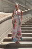 Lelia Multicolour Abstract Sleeveless Wrap Maxi Dress