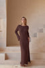 Saki Brown Knit Maxi Dress