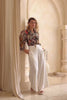 Alessia Black Abstract Balloon Sleeve Blouse