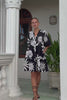 Kai Black Abstract Button Down Mini Dress