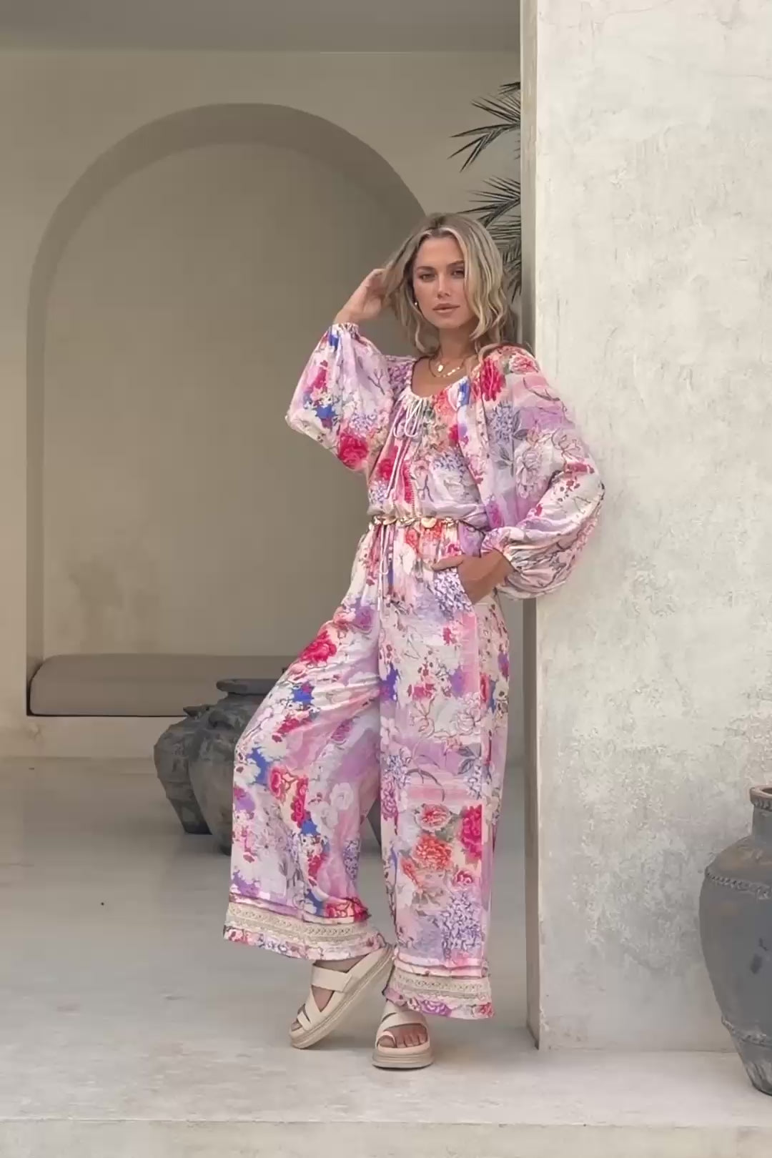 Elani Pink Floral Pants